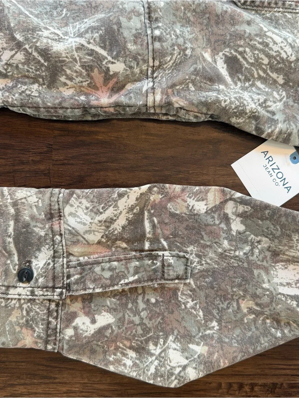 Arizona NWT men’s canvas Brown and Tan Camo Jacket size XXL